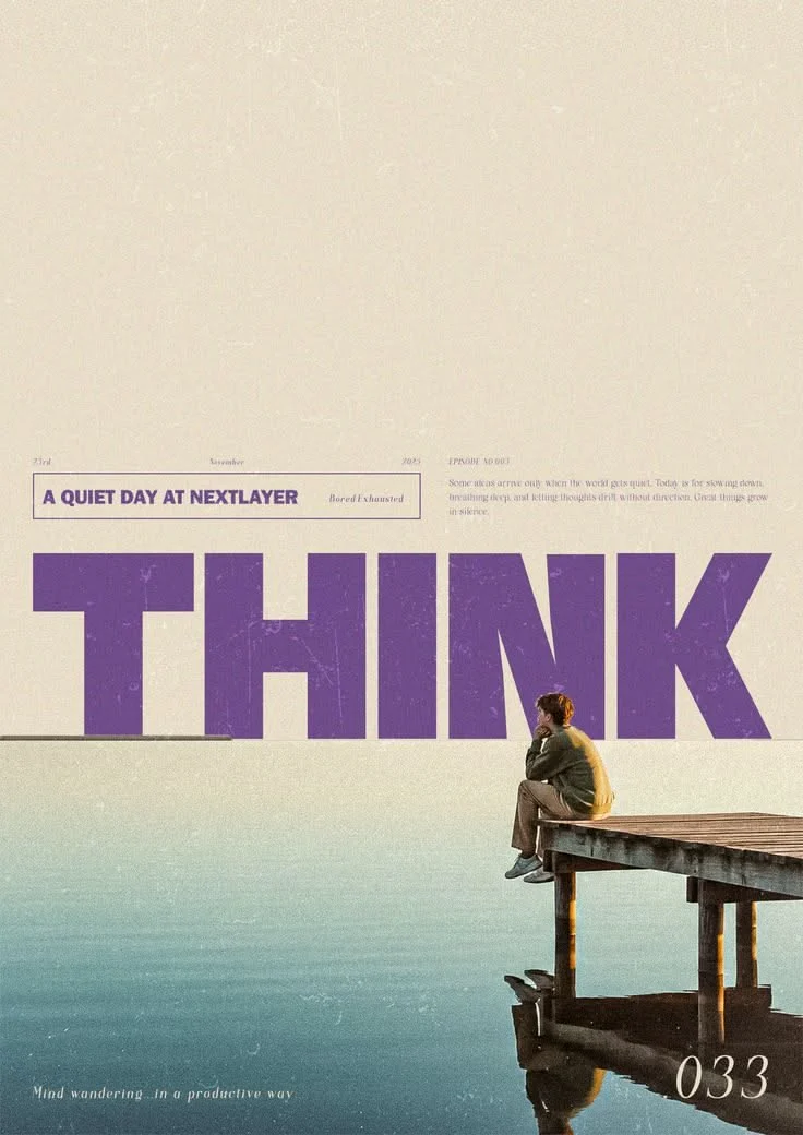 Think — ruhige Editorial-Studie am Wasser